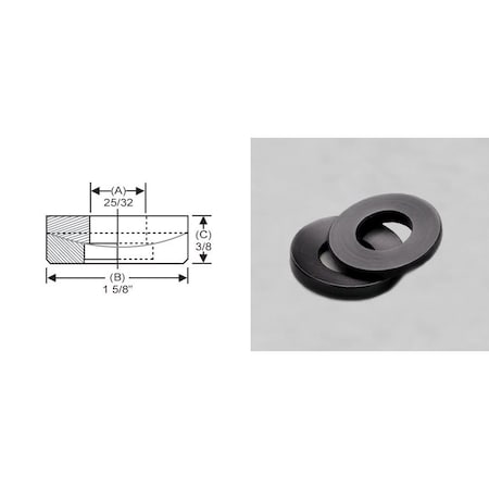 S & W MANUFACTURING Spherical Washer, Fits Bolt Size 3/4 in Steel, Black Oxide Finish TPW-6